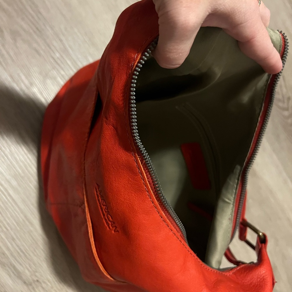 Leather Orange Hobo Bag - Picture 3 of 5
